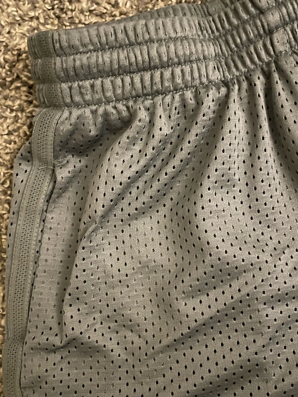 Boy’s Nike Gray Athletic Mesh Shorts with White Swoosh